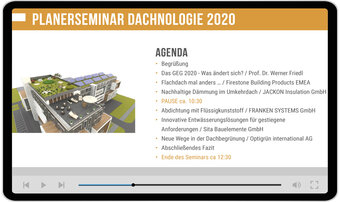 Dachnologie 2020 goes digital: Online-Seminar mit geballtem Fachwissen für Planer Dachnologie 2020 goes digital: Online-Seminar mit geballtem Fachwissen für Planer