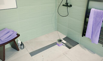 JACKOBOARD® Aqua Connect: Praktische Einbauhilfe für Gefälleestrich im Duschbereich