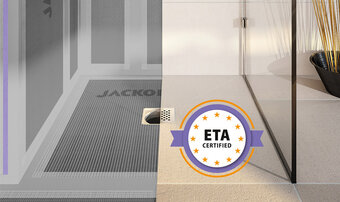 Sicheres Abdichten im Duschbereich leicht gemacht:  JACKOBOARD® Abdichtungssystem mit ETA-Zertifizierung