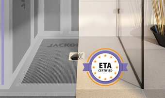 Sicheres Abdichten im Duschbereich leicht gemacht: JACKOBOARD® Abdichtungssystem mit ETA-Zertifizierung Sicheres Abdichten im Duschbereich leicht gemacht: JACKOBOARD® Abdichtungssystem mit ETA-Zertifizierung