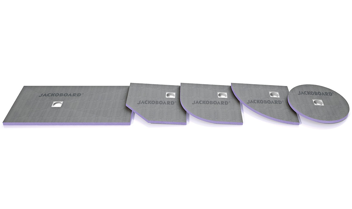 Extra flache Duschelemente zum direkten Verfliesen –  mit JACKOBOARD® zum modernen Wellnessbad