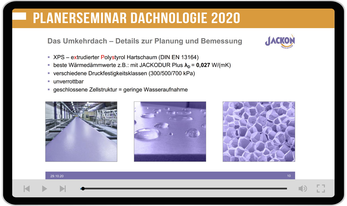 Dachnologie 2020 goes digital: Online-Seminar mit geballtem Fachwissen für Planer