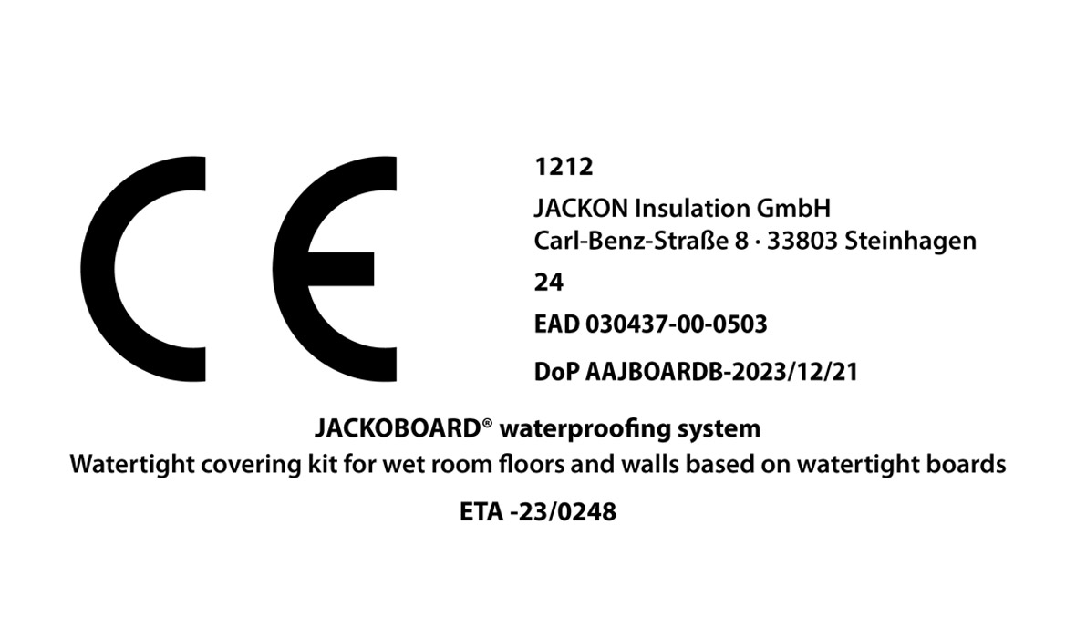 Sicheres Abdichten im Duschbereich leicht gemacht:  JACKOBOARD® Abdichtungssystem mit ETA-Zertifizierung