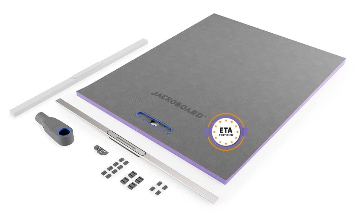 JACKOBOARD® Aqua Color&Cut: Verfliesbares Duschelement mit kürzbarer Rinne aus Edelstahl in attraktiven Farben und schlankem Design